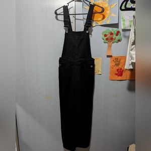 NWT Paige Nellie Black Overall Cropped Wide Leg Jeans